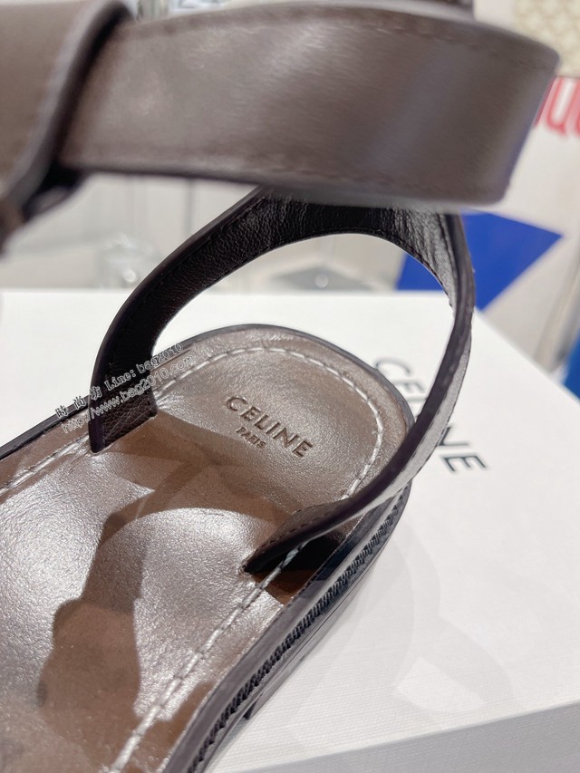 Celine專櫃女鞋 賽琳新款復古凱旋門羅馬厚底涼鞋 dx3391